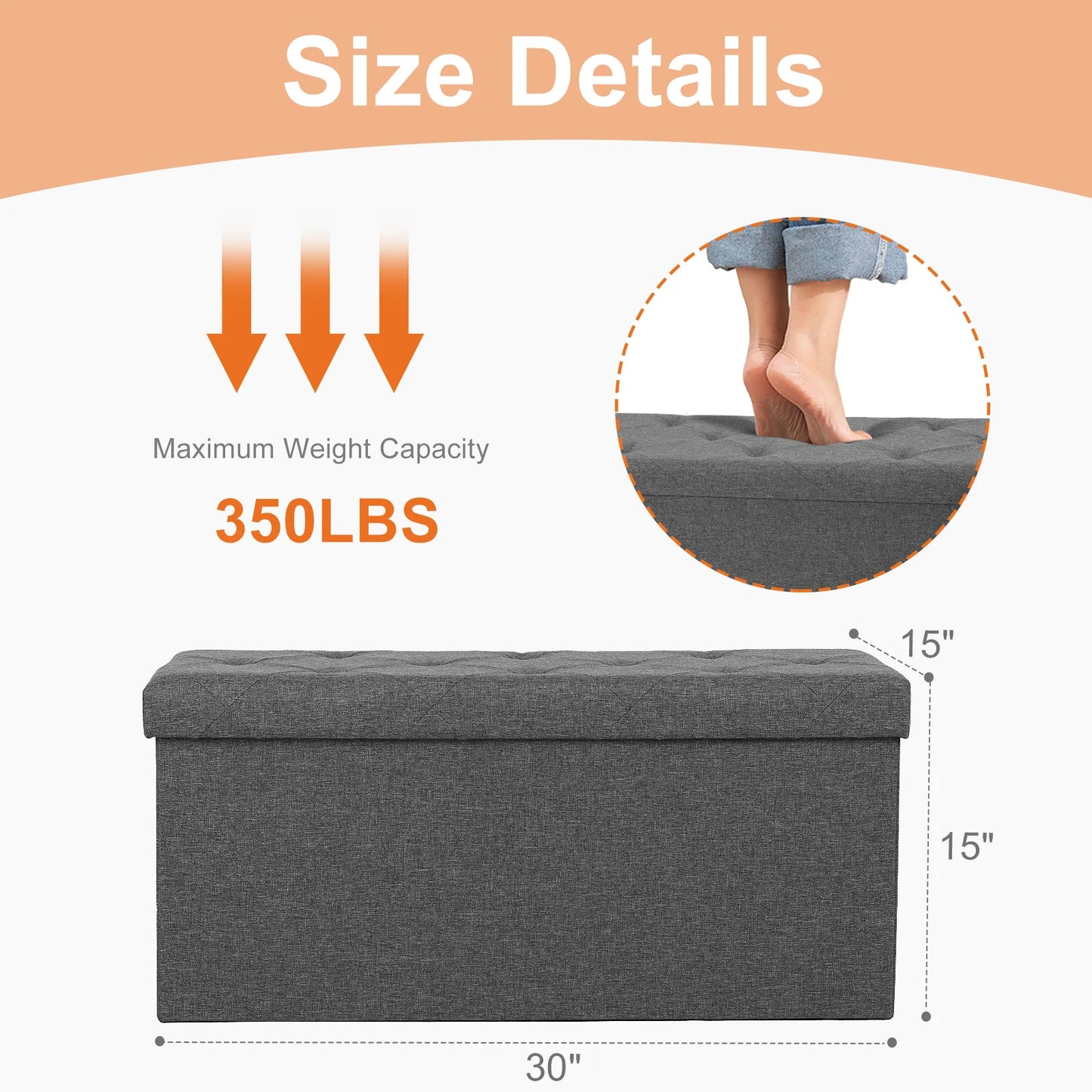 Folding Ottoman with Foam Seats